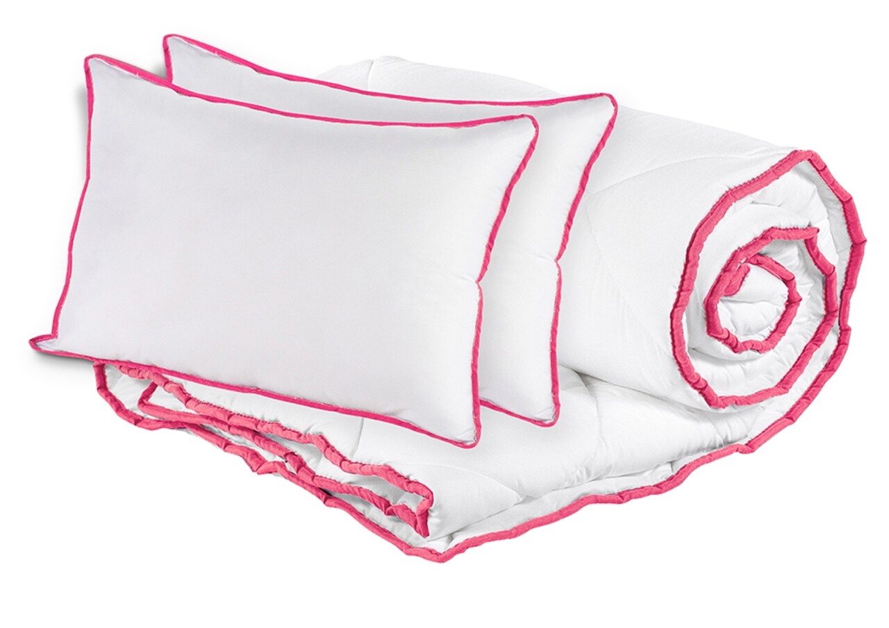 Set Alcam 2 buc perne microfibra 50x70 cm si pilota matlasata 180x200 cm - imagine 4